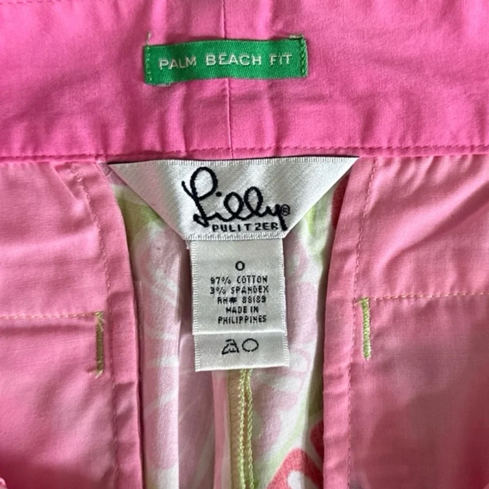 Lilly Pulitzer Sz. 0 Palm Beach Fit Juice Stand Print Capri Cotton/Spandex LNC - Picture 3 of 12